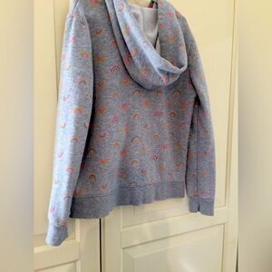 Cat and Jack rainbow gray hoodie zipper sweater sweatshirt girls size 7/8 target